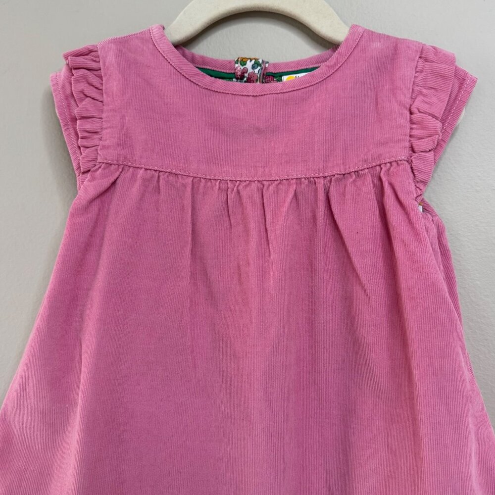 MINI BODEN Girls Corduroy Dress 2-3 2T 3T 98cm Pink Cord Floral Lining Toddler - Picture 3 of 8